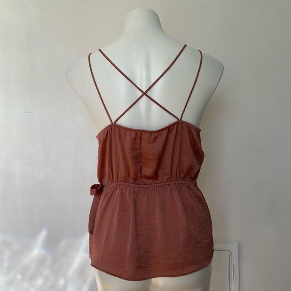 Express Satin Faux Wrap Tank Top - Picture 5 of 5
